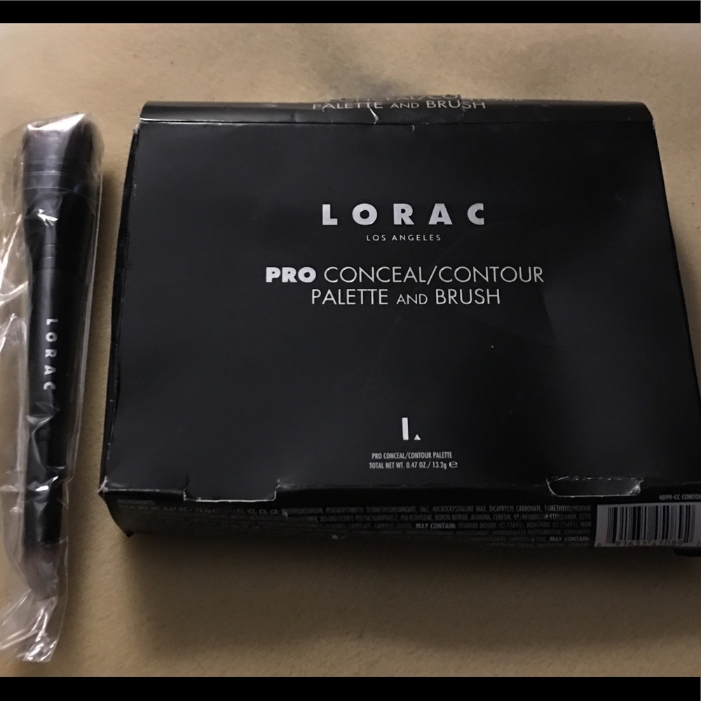 NIB LORAC PRO CONCEAL/CONTOUR PALETTE W/DUAL BRUSH